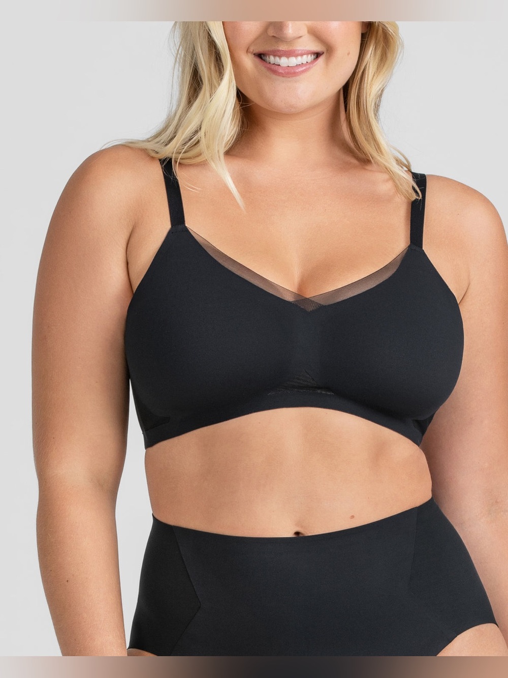 NWT Honeylove CrossOver Wireless Bra Vamp Black Size 3X Comfort Retail $69